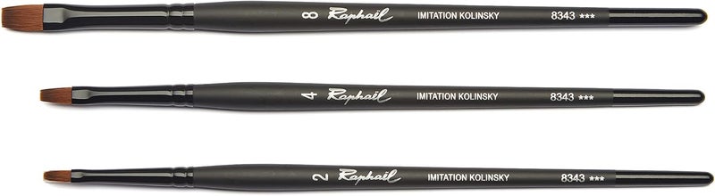 Raphael Stradivarius Synthetic Kolinsky Watercolor Brush, 4, Black - Image 2
